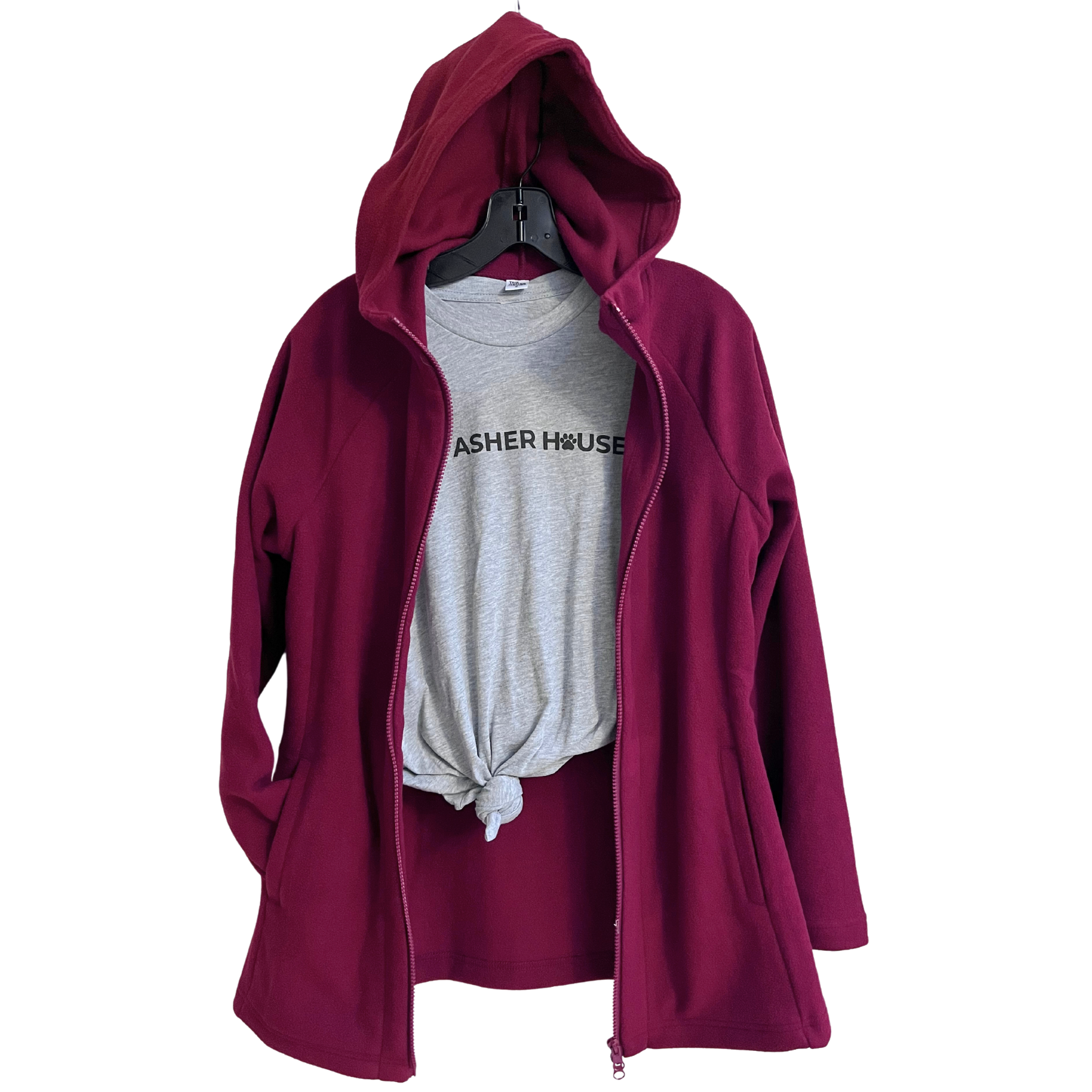 Women's Long Fleece Hooded Jacket