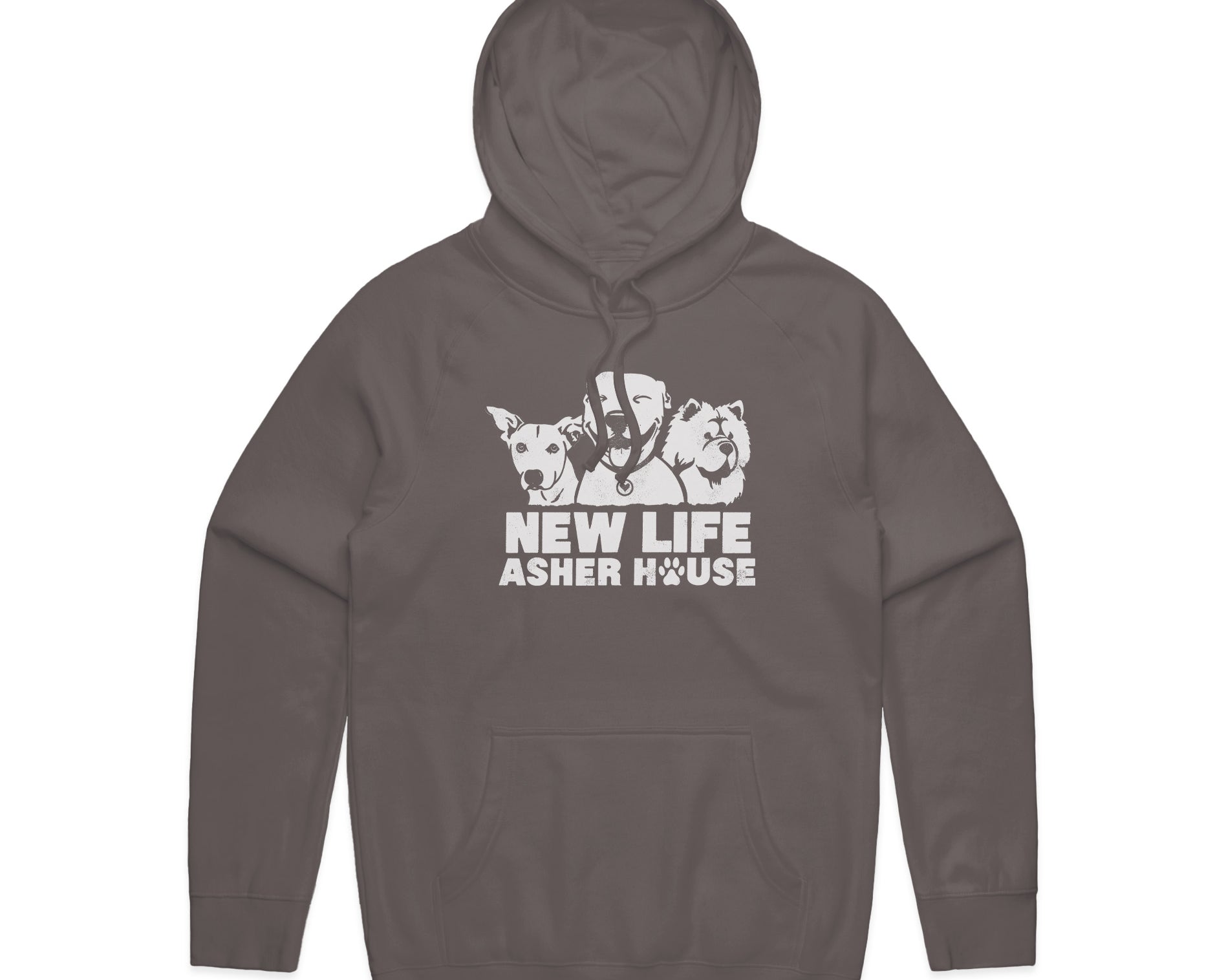 NEW! New Life Asher House Vintage White Logo Hoodie- Up to 5XL