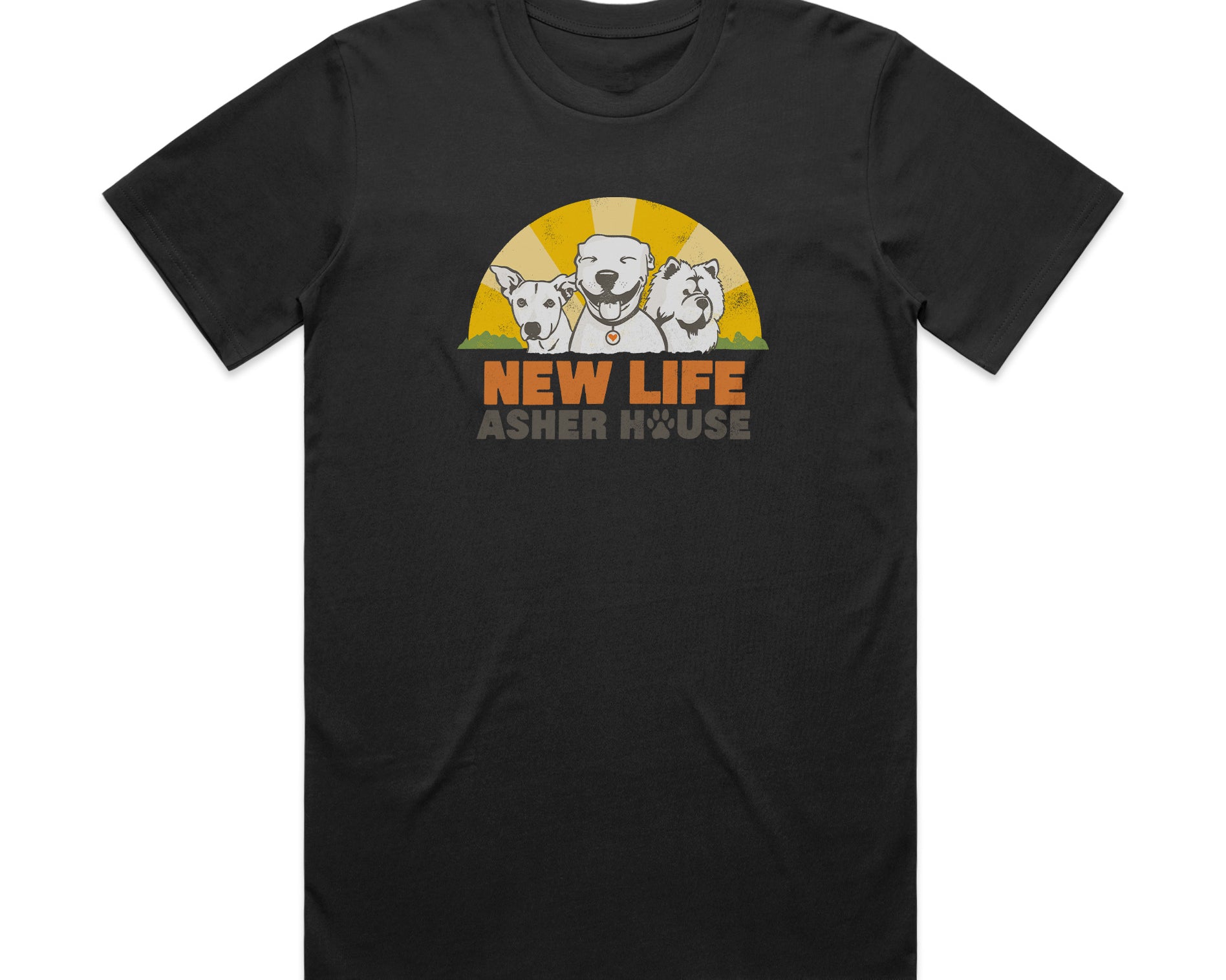 New Life Asher House Vintage Color Logo Tee