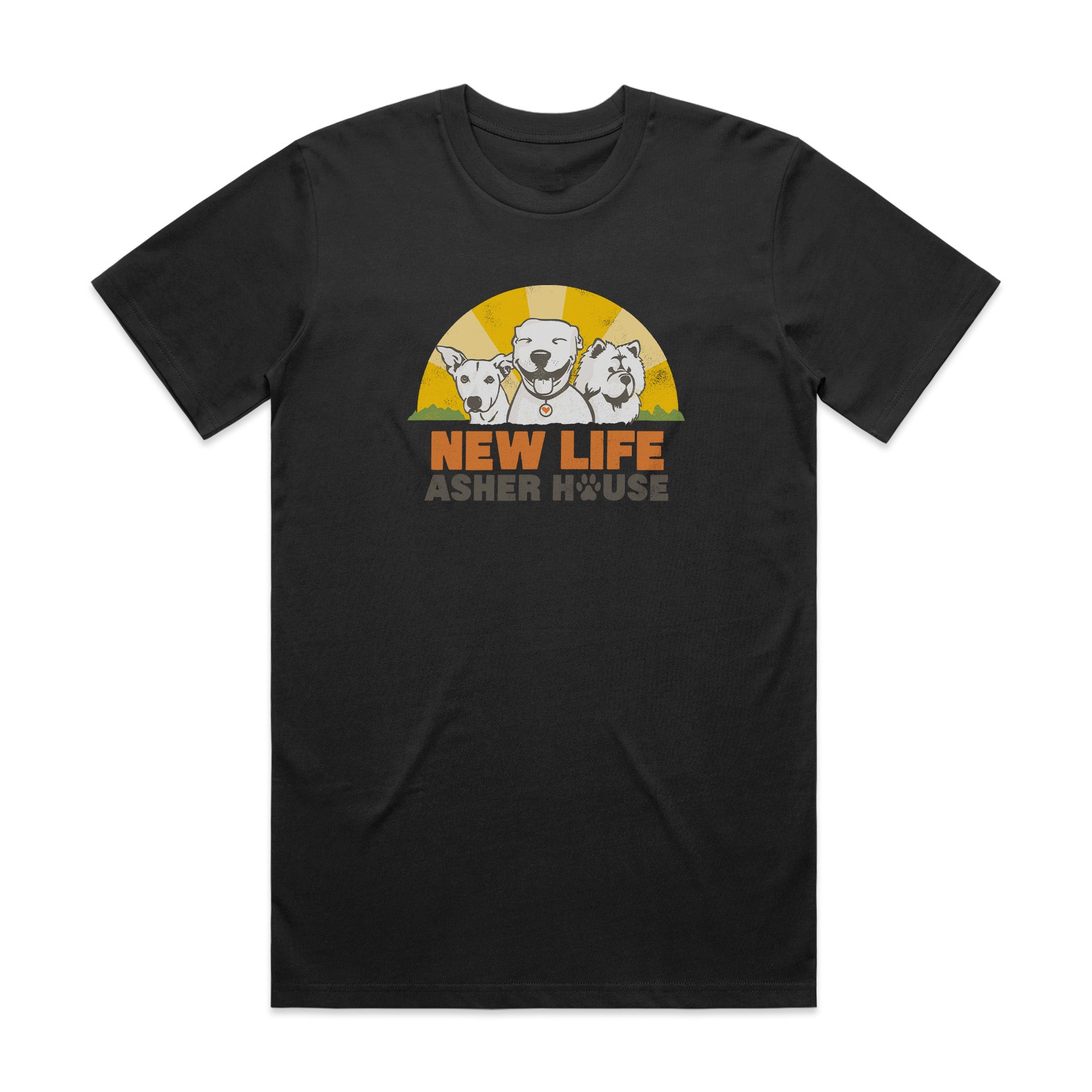 New Life Asher House Vintage Color Logo Tee