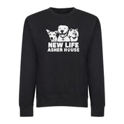 New Life Asher House Vintage White Logo Crewneck