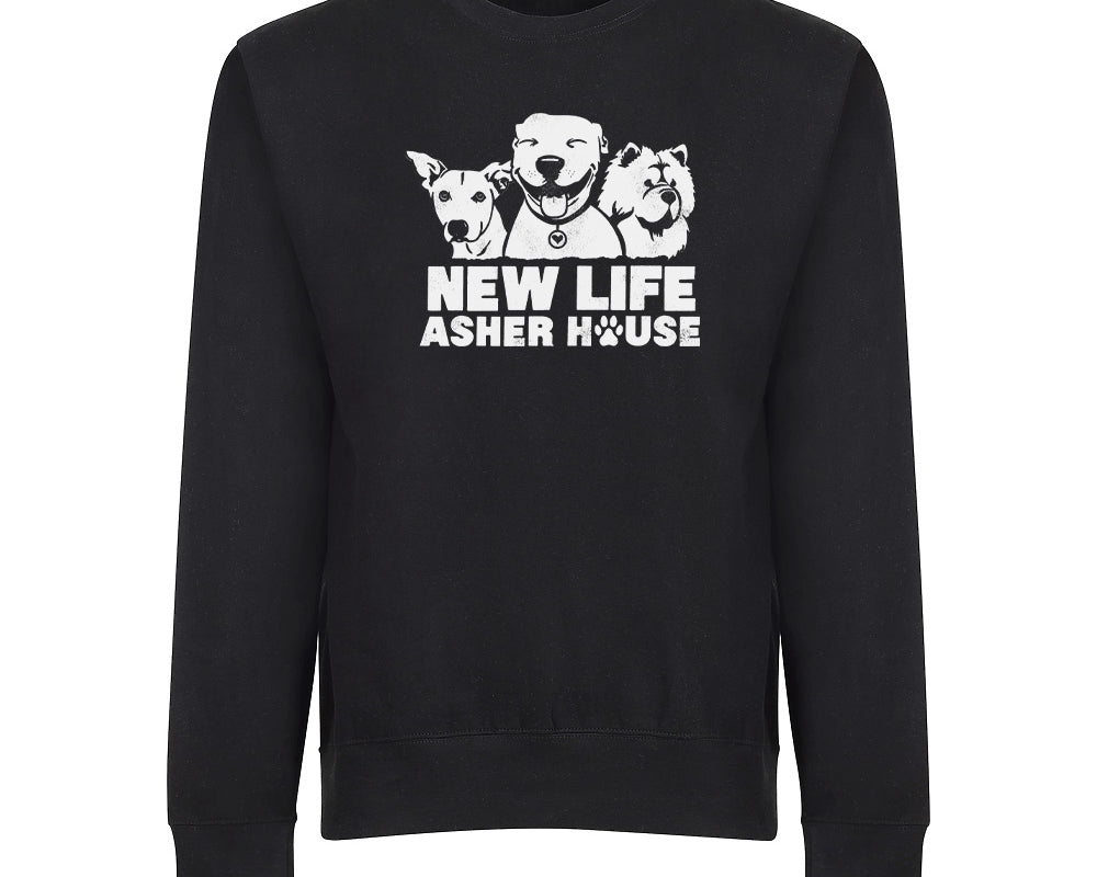 New Life Asher House Vintage White Logo Crewneck