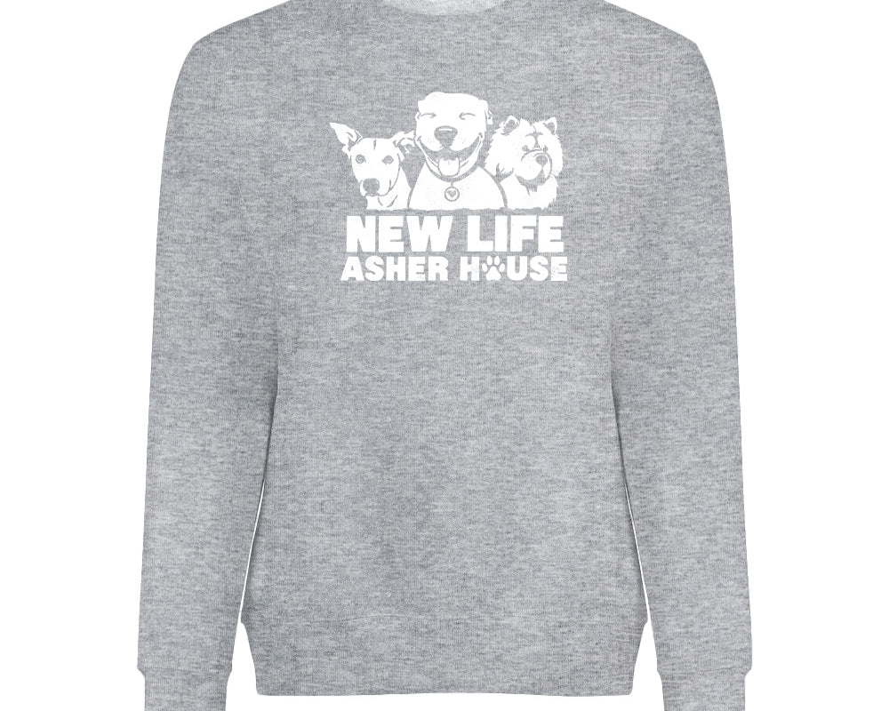 New Life Asher House Vintage White Logo Crewneck