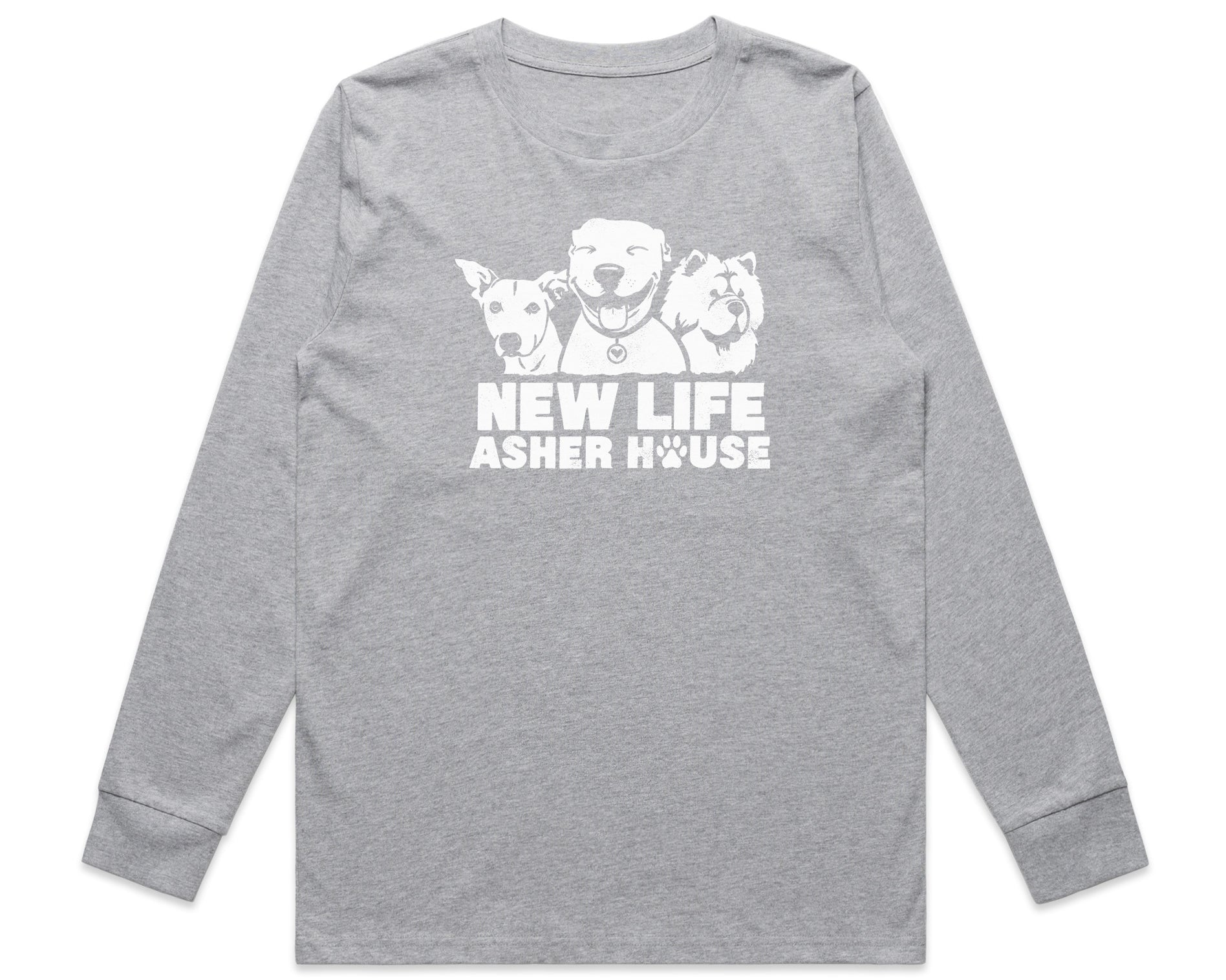 New Life Asher House Vintage White Logo Long Sleeve Tee