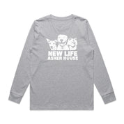 New Life Asher House Vintage White Logo Long Sleeve Tee