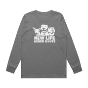 New Life Asher House Vintage White Logo Long Sleeve Tee