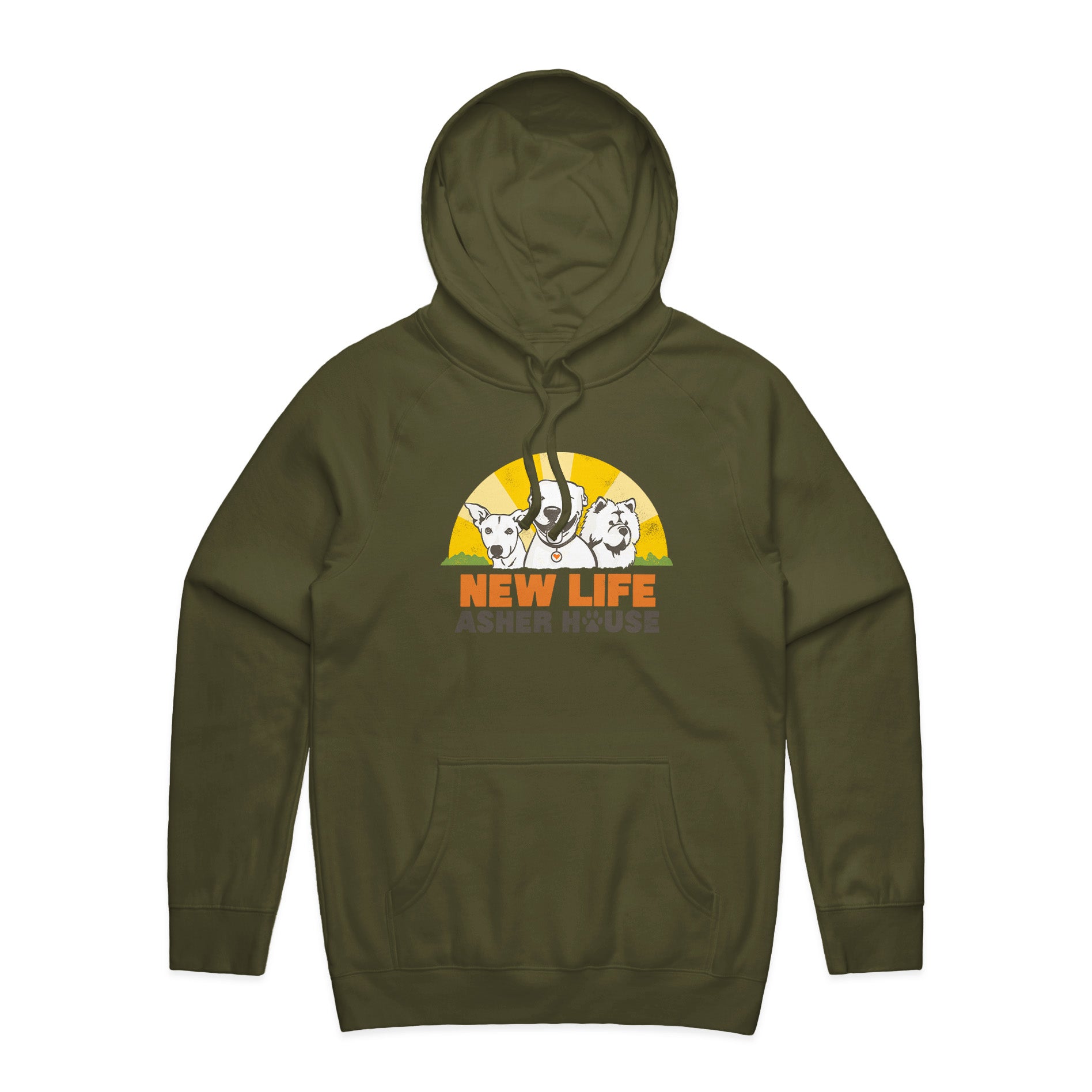 NEW! New Life Asher House Full Color Logo Hoodie- to 5XL