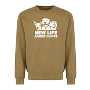 New Life Asher House Vintage White Logo Crewneck