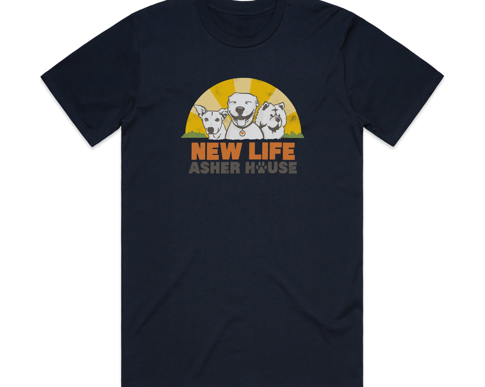 New Life Asher House Vintage Color Logo Tee