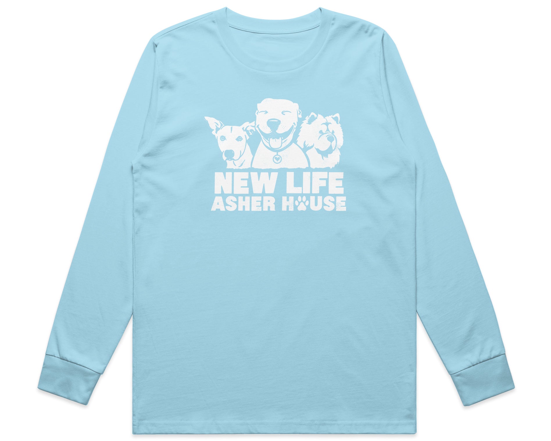 New Life Asher House Vintage White Logo Long Sleeve Tee