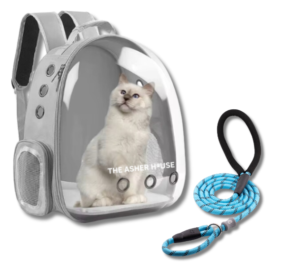 Backpack Pet Carrier and Leash Bundle