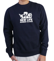 New Life Asher House Vintage White Logo Crewneck