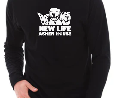 New Life Asher House Vintage White Logo Long Sleeve Tee