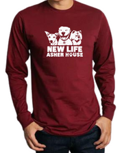 New Life Asher House Vintage White Logo Long Sleeve Tee