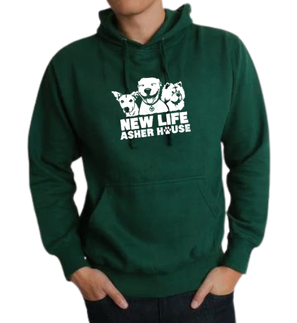 New Life Asher House Vintage White Logo Hoodie- Up to 5XL