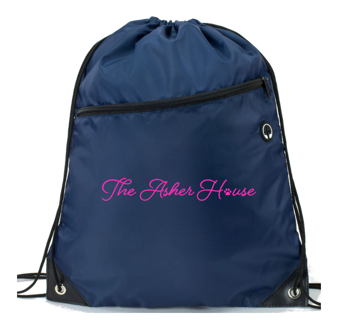 Cursive Drawstring Backpack